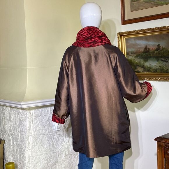 UBU Reversible Zebra Print Satin Car Length Coat - As New - Picture 10 of 14